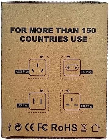Universal Travel Adapter, Redagod International Adaptor 4 USB A 1 USB C Ports, AC Power Plug Adapter All-in-one Travel Charger Outlet Converter for Europe UK AUS Asia Japan Covers 200+Countries