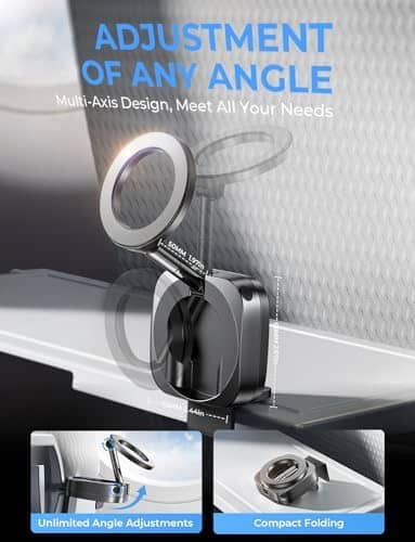 LISEN Airplane Phone Holder Travel Essentials for Magsafe Accessories, Universal Handsfree Airplane Accessories Travel Must Haves Plane Phone Mount Travel Accessories for Flying Gifts fits iPhone 15