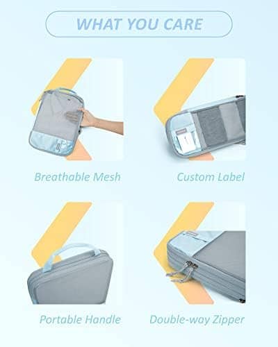 Compression Packing Cubes for Suitcases, BAGSMART 6 Set/4 Set/2 Set Travel Essentials for Travel Organizer Cubes, Lightweight Luggage Suitcase Organizer Bags, Packing Organizers as Travel Accessories