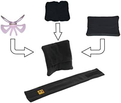 FOXSEON Travel Pillow, Airplane Neck Pillow Instead of Neck Scarf, Support Office nap Pillow, Easy to Clean and Carry, Gift Pack (Medium Black)