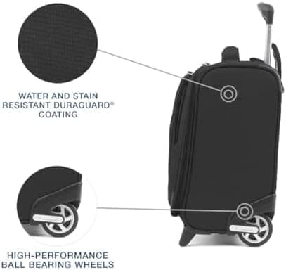 Travelpro Maxlite 5 Softside Lightweight Rolling Underseat Tote Upright 2 Wheel Bag, Men and Women, Black, 16-Inch