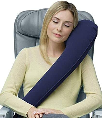 TRAVELREST Ultimate Travel Pillow & Neck Pillow - Straps to Airplane Seat & Car - Best Accessory for Plane, Auto, Bus, Train, Office Napping, Camping, Wheelchairs (Rolls Up Small)