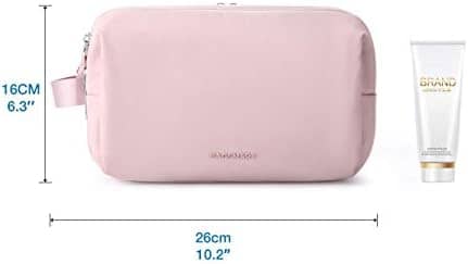 BAGSMART Toiletry Bag for Men, Travel Toiletry Organizer Dopp Kit Water-resistant Shaving Bag for Toiletries Accessories, Door Room Essentials, Pink