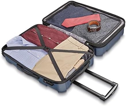 Samsonite Centric Hardside Expandable Luggage with Spinner Wheels, Blue Slate, Checked-Large 28-Inch