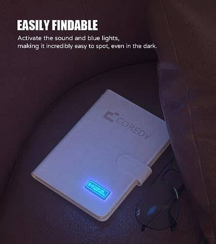 Coredy Passport Holder and Tracker in One, Works with Apple Find My, Worldwide Locate with Included Find My Tracker, Built-in RFID, Travel Essentials