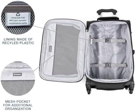 Travelpro Maxlite 5 Softside Expandable Luggage with 4 Spinner Wheels, Lightweight Suitcase, Men and Women, Black, Carry-On 21-Inch