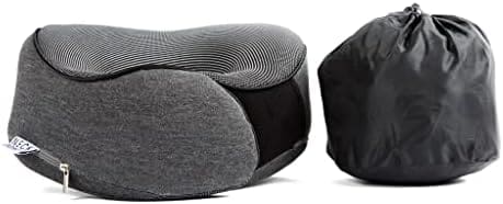 NECK DONUT - Neck Pillows for Travel - Airplane Pillow – Memory Foam for Kids & Adults – Travel Neck Pillow & Airplane Travel Essentials & Travel Must Haves with Carry Bag (Graphite Grey)