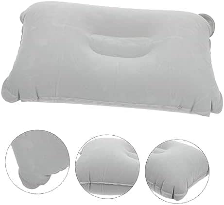 Veemoon Flocking Inflatable Pillow Travel Pillow Travel Neck Pillow Kids Pillow for Plane Travel Camping Pillow