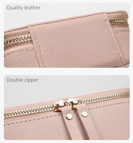 Clear Makeup Bags TSA Approved Toiletry Bag Small Cute,Clear Toiletry Bags for Carry-on Traveling Travel Size Car Accessories Essentials Organziation Storage for Women Girls(Nude Pink, Mini)
