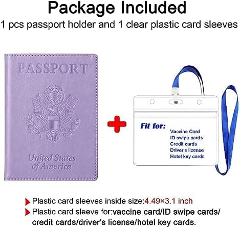 TIGARI Passport Holder Women, Travel Must Haves Passport and Vaccine Card Holder Combo, Slim Travel Accessories Passport Wallet for Men, PU Leather Passport Cover Protector Travel Essentials