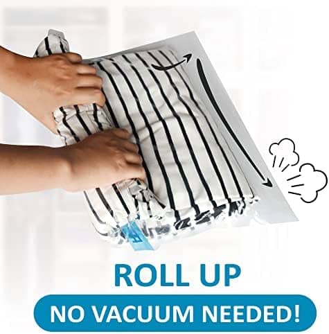 24 Travel Compression Bags Vacuum Packing, Space Saver Bags for Luggage, Cruise Ship Essentials (9 Large Roll/9 Medium Roll/6 Small Roll)