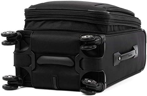 Travelpro Platinum Elite Softside Expandable Carry on Luggage, 8 Wheel Spinner Suitcase, USB Port, Suiter, Men and Women, Shadow Black, Carry On 21-Inch