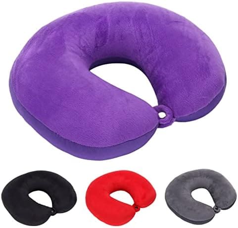 Hesitroad Travel Pillow,U-Shaped Travel Neck Pillow Memory Foam Neck Pillow,Adjustable Inflatable 360-Degree Head Support Neck Pillow for Airplanes,Traveling,Lumbar Support[from USA Fast Arrival] YEL