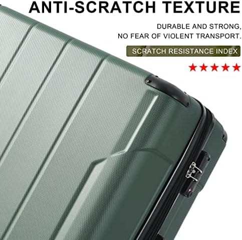 Merax Hardside Suitcases With Wheels Lightweight Carry-On Luggage, TSA Lock and Reinforced Corners, 20" 24" 28" Suitcases (24 inch, Green)
