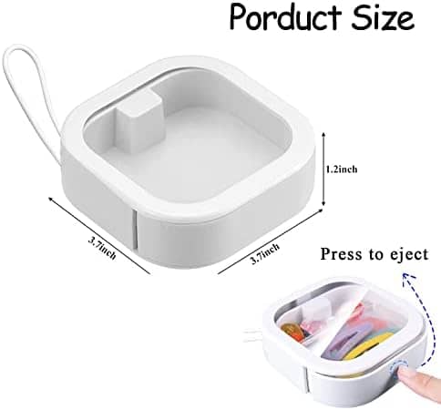 Nvhaly 4 Pcs Hair Tie Organizer, Portable Hair Tie Containers Storage Box Small Stackable Hair Ties Qtip Travel Holder Cotton Swab Dispenser Hair Accessories Organizer for Girls (4PCS,white)