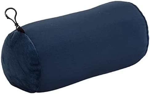 World's Best Wolf Essentials Microbead Bolster Tube Travel Pillow, Compact, Perfect for Plane or Car, 14 x 6 x 6 inches, Navy