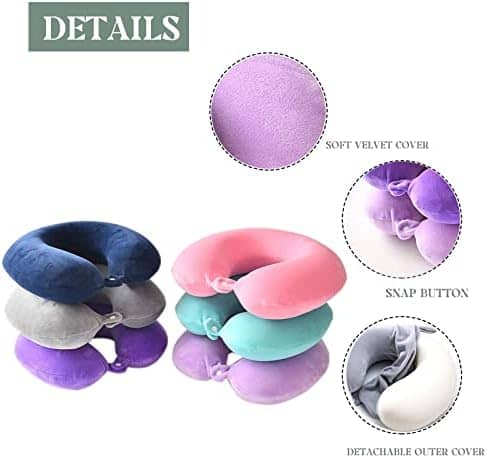 Gluck Plants Travel Pillow,Neck Pillow for Traveling U Shaped Memory Foam Pink Portable Headrest Sleep Airplane Travel Neck Pillow for Flight, Car & Home,Office