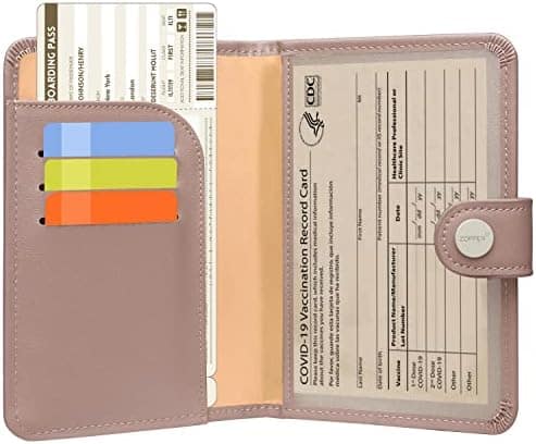 ZOPPEN Passport Holder Women, Passport Cover Travel Wallet Rfid Blocking Passport Wallet Cover Case Travel Essentials Document Organizer, Dusty Pink