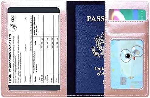 Passport Holder Cover Wallet Case RFID Blocking Leather Card Slot Travel Accessories Documents Organizer Protector for Women Men, Rose Gold