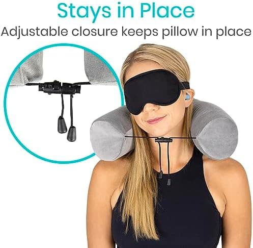 Xtra-Comfort Twist Memory Foam Travel Pillow for Neck, Chin, Lumbar and Leg Support - Neck Cushion for Traveling on Airplane - for Side, Stomach and Back Sleepers- Adjustable and Bendable Roll Pillow