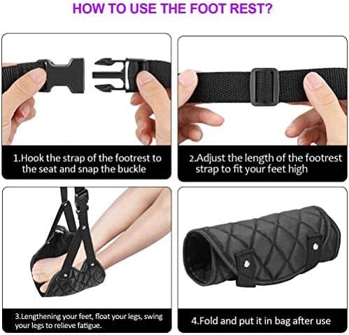 Airplane Foot Rest (Travel Comfortably), Perfect Airplane Travel Essentials, Portable Foot Hammock Airplane Plane Travel Essentials, Long Flight Essentials, Relax your feet & Leg Airplane Foot Hammock