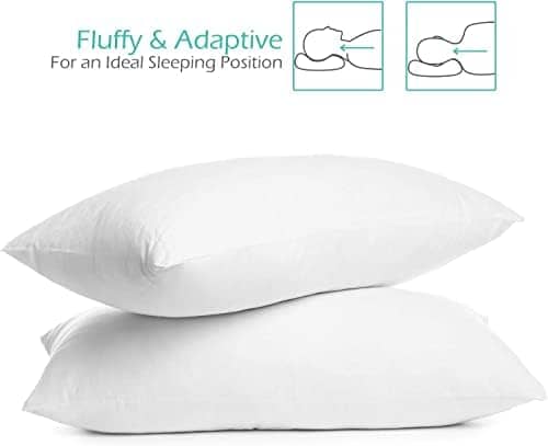 Nestl Toddler Pillow – Pack of 2 Baby Pillows for Sleeping – Organic Cotton Kids Pillow – Soft Cool Travel Kids Pillow – 13 x 18 Inches,White