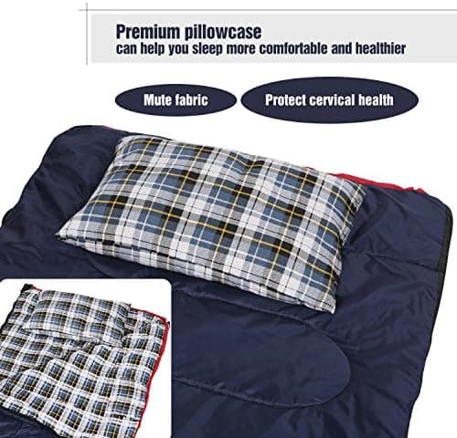 REDCAMP Outdoor Camping Pillow Lightweight, Flannel Travel Pillow Cases, Removable Pillow Cover
