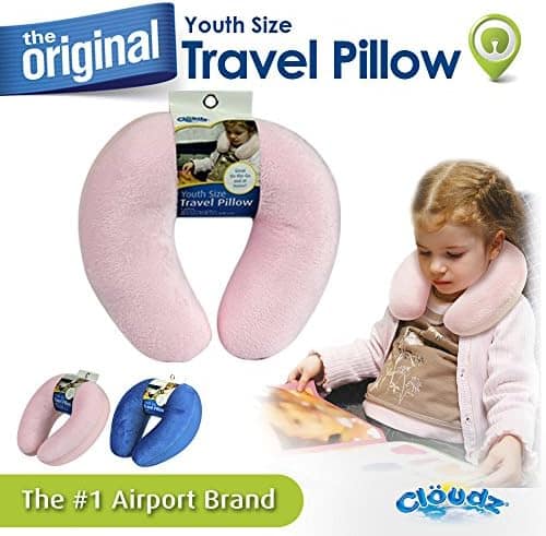Cloudz Kids Dual Comfort Microbead Travel Neck Pillow - Pink