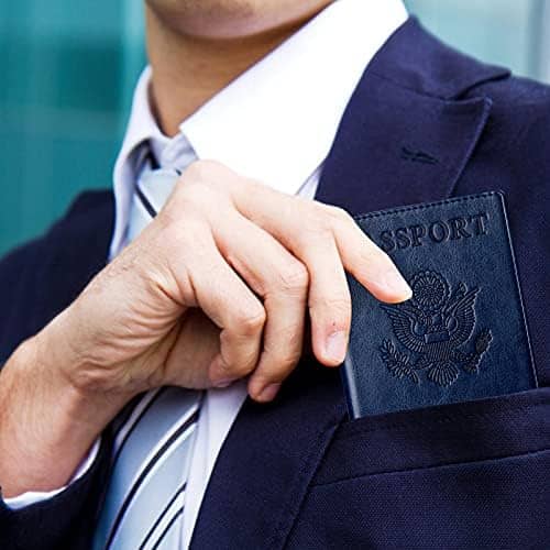 TIGARI Passport Holder Women Men, Travel Must Haves Passport Wallet, PU Leather Passport Cover Protector, Travel Essentials Passport and Vaccine Card Holder Combo, Slim Travel Accessories