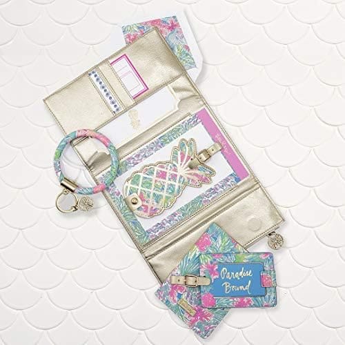 Lilly Pulitzer Vegan Leather Passport Holder, Cute Passport Cover, Travel Wallet with Credit Card Slots, Swizzle In