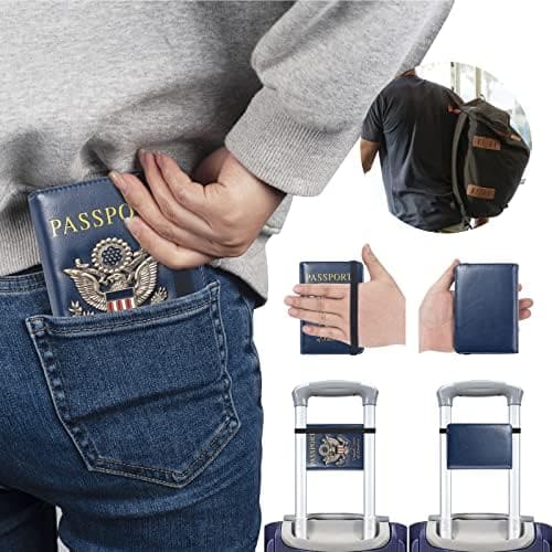 FACATH Passport Holder Cover Wallet Case Passport Cards Protector Leather Card Case Travel Accessories RFID Blocking Document Organizer