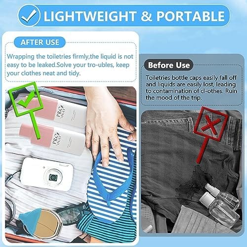 16 Pack Elastic Sleeves for Leak Proofing Travel, Silicone Leak Proof Sleeves for Travel Container in Luggage, Reusable Accessory for Travel Toiletries Bag Suitcase for women