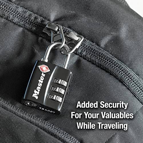 Master Lock 4680DBLK TSA-Approved Luggage Lock, 1-3/16-in. Wide, Black (Pack of 2)