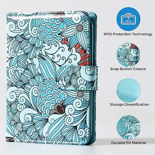 CoBak Passport Holder with Card Slots - Cute & Waterproof! RFID Blocking Travel Wallet for Men & Women.